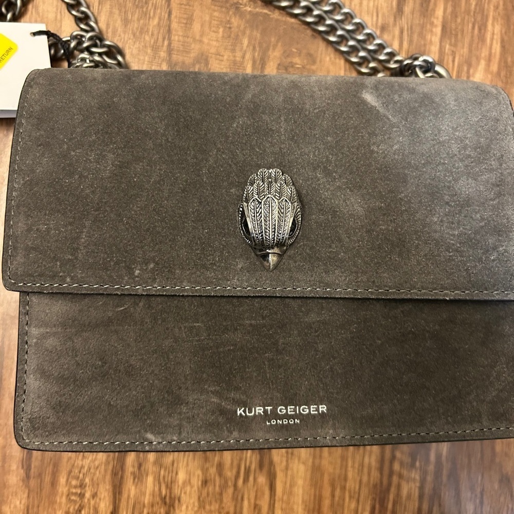 Kurt Geiger Charcoal Suede Crossbody “The Shoreditch” Bag - Picture 4 of 9